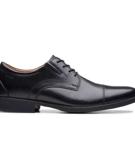 Clarks Mens - Whiddon Cap Black Leather