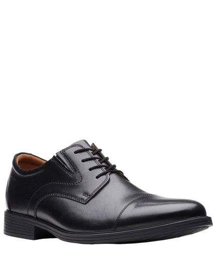 Clarks Mens - Whiddon Cap Black Leather