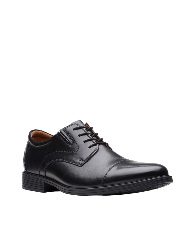 Clarks Mens - Whiddon Cap Black Leather