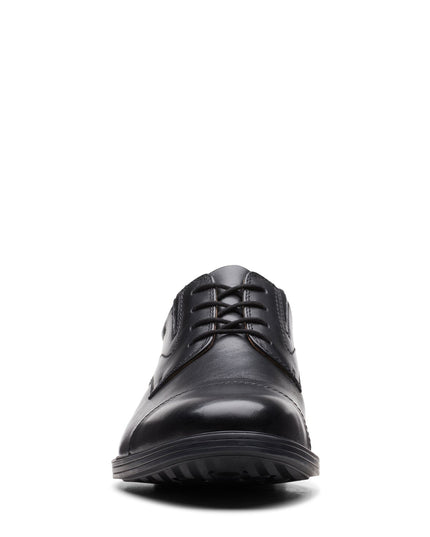 Clarks Mens - Whiddon Cap Black Leather