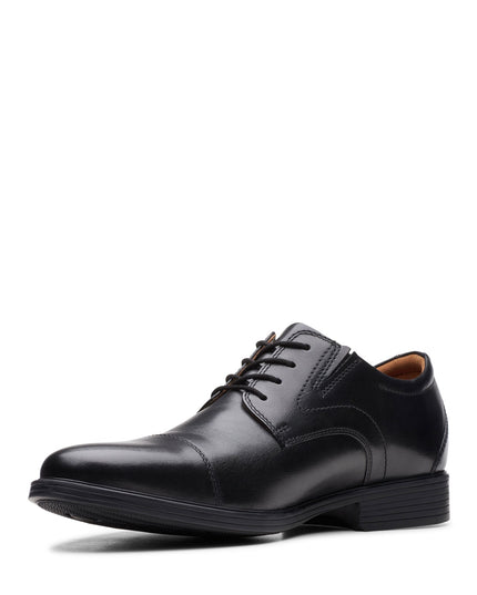 Clarks Mens - Whiddon Cap Black Leather