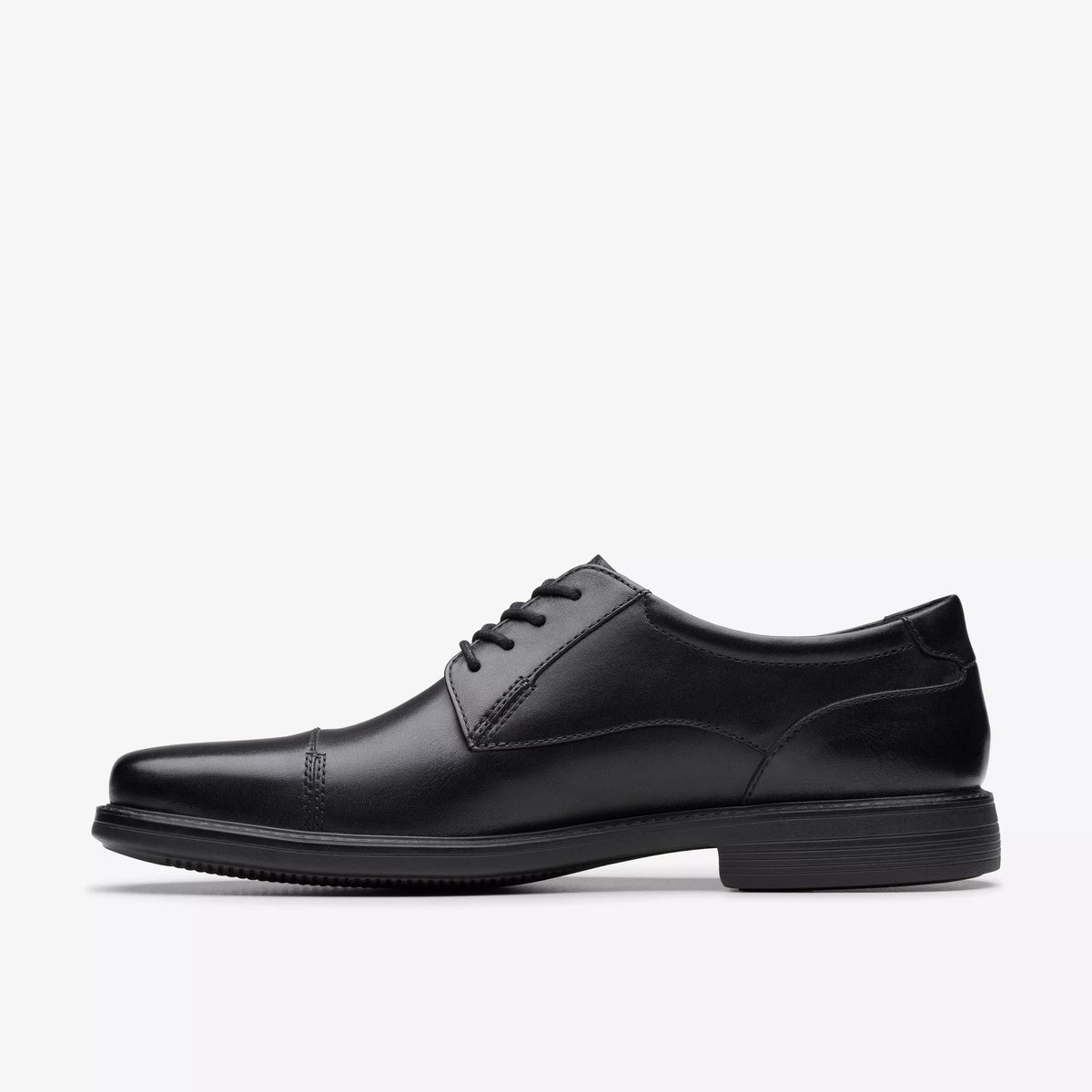 Clarks Wenham Cap II 'Black' Leather - Men's Shoes(26171656)