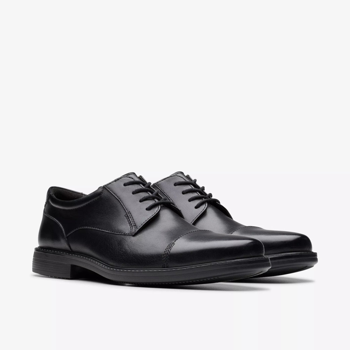 Clarks Wenham Cap II 'Black' Leather - Men's Shoes(26171656)