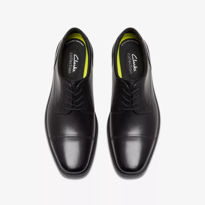 Clarks Wenham Cap II 'Black' Leather - Men's Shoes(26171656)