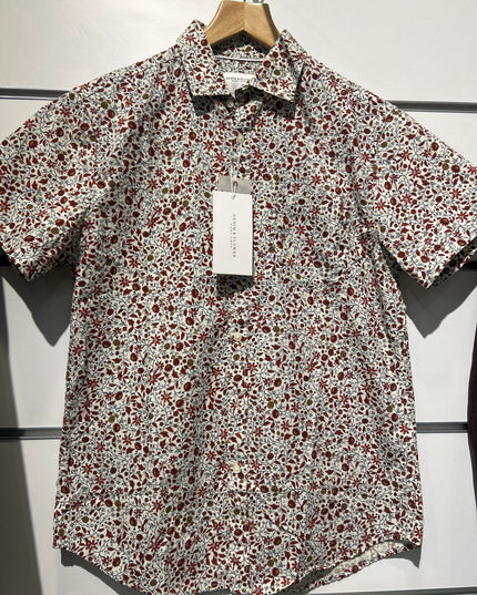 Denim & Flower Men’s Red & White Floral Design Shirt – Stylish Casual Wear