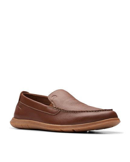 Clarks Flexway Step Men’s Tan Leather Moccasins Light Brown