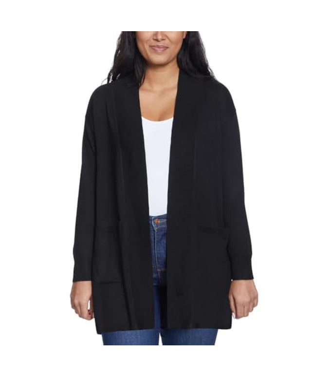 SIZE: S - Gloria Vanderbilt Women's Open Front Long Sleeve Super Soft Cardigan (US, Alpha, Small, Regular, Regular, Black)