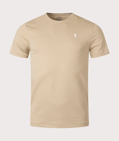 Polo Ralph Lauren Men'S T-Shirt Custom Slim Fit Crew Neck Beige