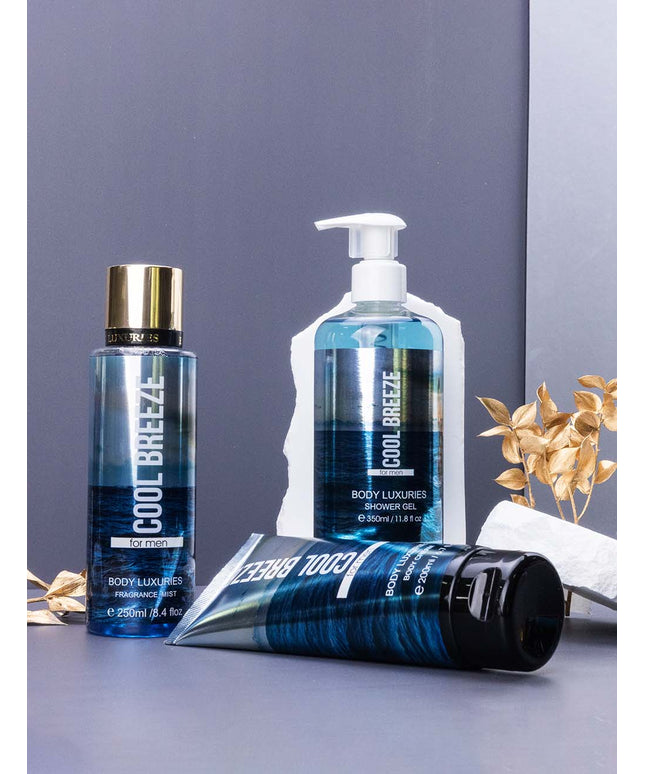 Body Luxuries  Cool Breeze For 200ml Body Cream + 250ml Fragrance + 350ml Shower Gel
