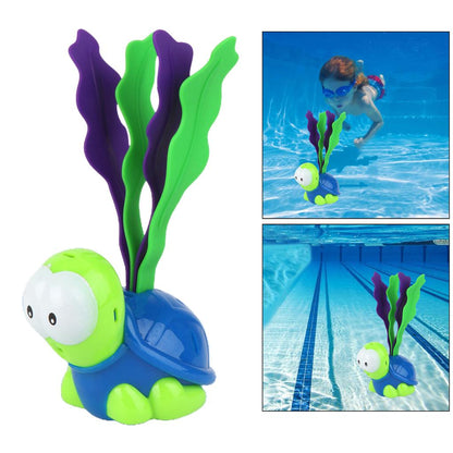 Bubz Diving Turtle In The Pool Blue Color