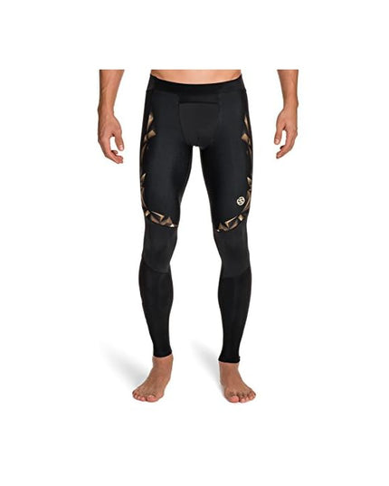 SKINS Men's A400 Compression Long Tights, Black/Gold, Large Short