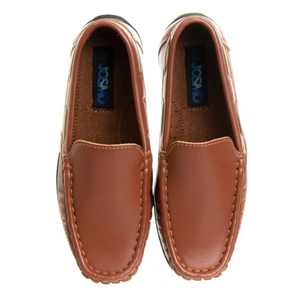 SIZE: 31 - Josmo Boys’ Shoes – Casual Leatherette Moccasin Driving Loafers , Pure Brown