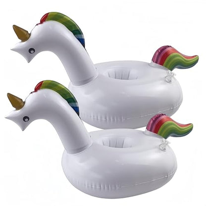 2 Pack Floating Drink Holder, Unicorn Drink Floaties For Pool,Floating Cup Holder For Pool Inflatable Drinking Holder Beer Floaties For Pool For Parties And Summer Pool Water Fun(White)-Bigmouth
