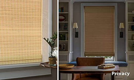 LazBlinds No Tools No Drill Cordless Bamboo Roman Shades