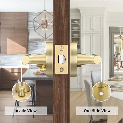 Haidms Gold Heavy Duty Door Handle Interior,Privacy Door Lever Handle, Bathroom Door Handles Interior, Modern Bedroom Door Handle