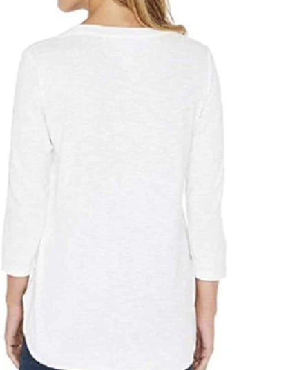 SIZE: XL - KIRKLAND Signature Ladies' Cotton Slub Tee (US, Alpha, Large, Regular, Regular, White)
