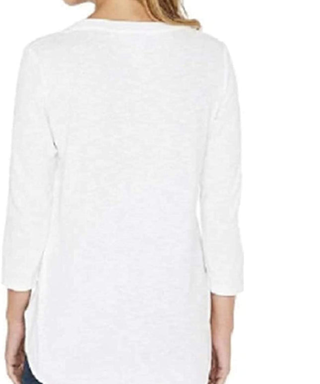 SIZE: XL - KIRKLAND Signature Ladies' Cotton Slub Tee (US, Alpha, Large, Regular, Regular, White)