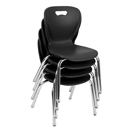 Learniture Shapes Series School Chair, 45 cm Seat Height, Black, (Pack of 4)