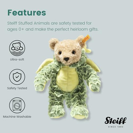 Steiff Teddy Bear with Dragon Hoodie Costume, Chinese Zodiac Signs, Teddy Stuffed Animal, Plush Bear Cuddly Toy, Machine Washable, 11"