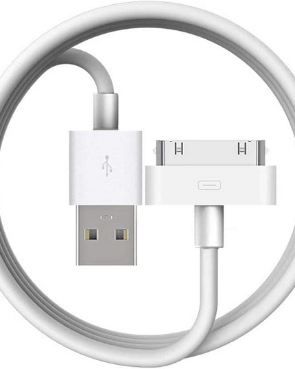 White 30-Pin USB Charging Cable – Data Sync & Charger Cable for Apple Devices