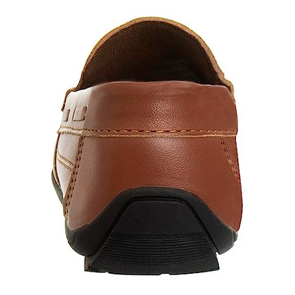 SIZE: 31 - Josmo Boys’ Shoes – Casual Leatherette Moccasin Driving Loafers , Pure Brown