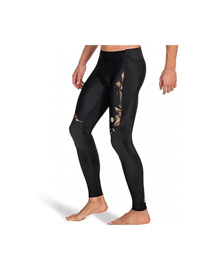 SKINS Men's A400 Compression Long Tights, Black/Gold, Large Short