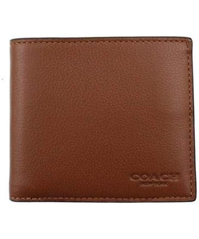 Original -Coach Men's ID Billfold Wallet In Signature Canvas, DARK BROWN- no box