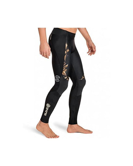 SKINS Men's A400 Compression Long Tights, Black/Gold, Large Short