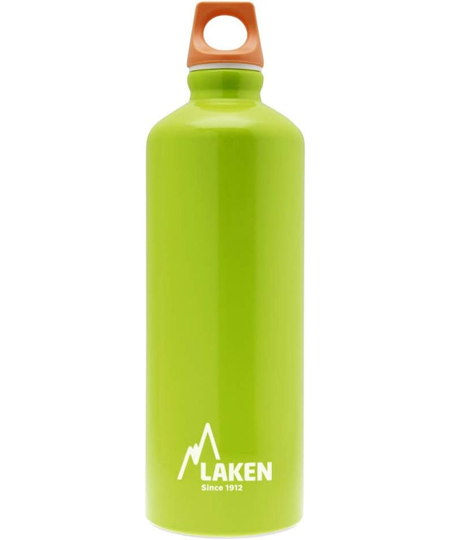 Laken Futura Aluminum Water Bottle, Narrow Mouth, Screw-On Lid with Loop, Leakproof, BPA Free, Made in Spain, 34oz,1Ltr, Lite Green