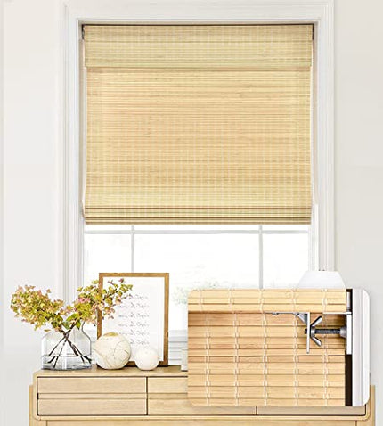 LazBlinds No Tools No Drill Cordless Bamboo Roman Shades