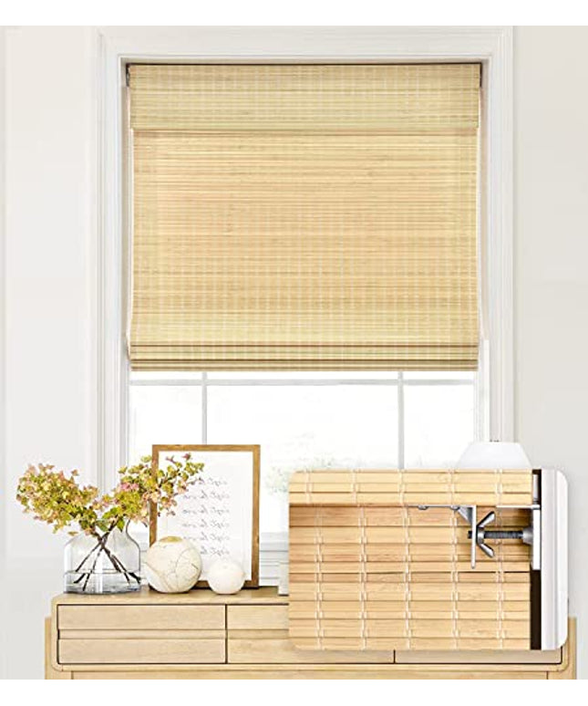 LazBlinds No Tools No Drill Cordless Bamboo Roman Shades