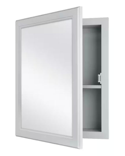 Glacier Bay Rectangular Wood Composite Medicine Cabinet with Mirror 15.1 in. W x 19.2 in. H