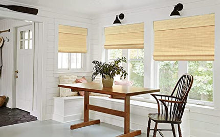 LazBlinds No Tools No Drill Cordless Bamboo Roman Shades
