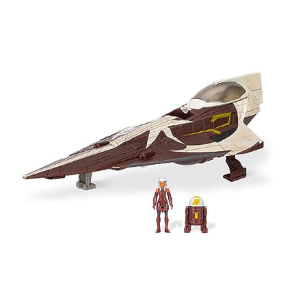 STAR WARS Micro Galaxy Squadron Ahsoka Tano’s Jedi Starfighters Set - 5-Inch and 3-Inch Vehicles Two 1-Inch Micro Figure Accessories