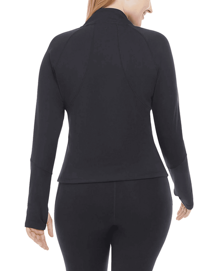 SIZE S - Danskin Women's Contour Yoga Full Zip Jacket, Black Salt