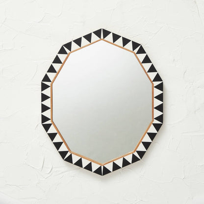 Sealed - 45Cm X 60Cm - Wood Resin Decorative Wall Mirror Brown - Opal House Designed With Jungalow (A) (Open Box)