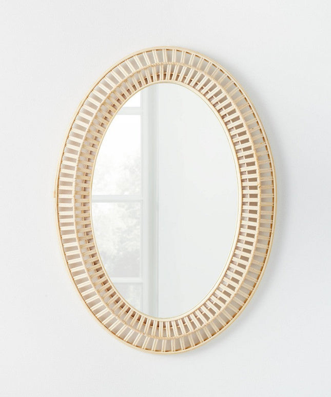 51 cm X 71 cm-Light Woven Oval Mirror-Threshold™ Designed with Studio McGee