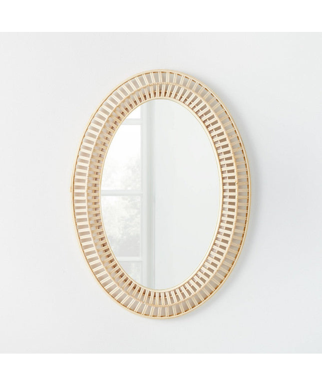51 cm X 71 cm-Light Woven Oval Mirror-Threshold™ Designed with Studio McGee