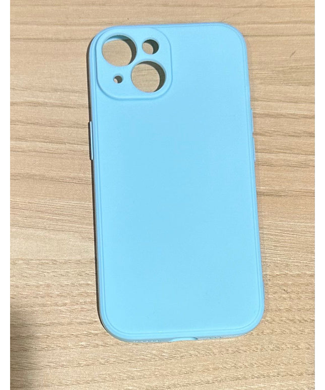 silicon case for iPhone 15 sky blue color