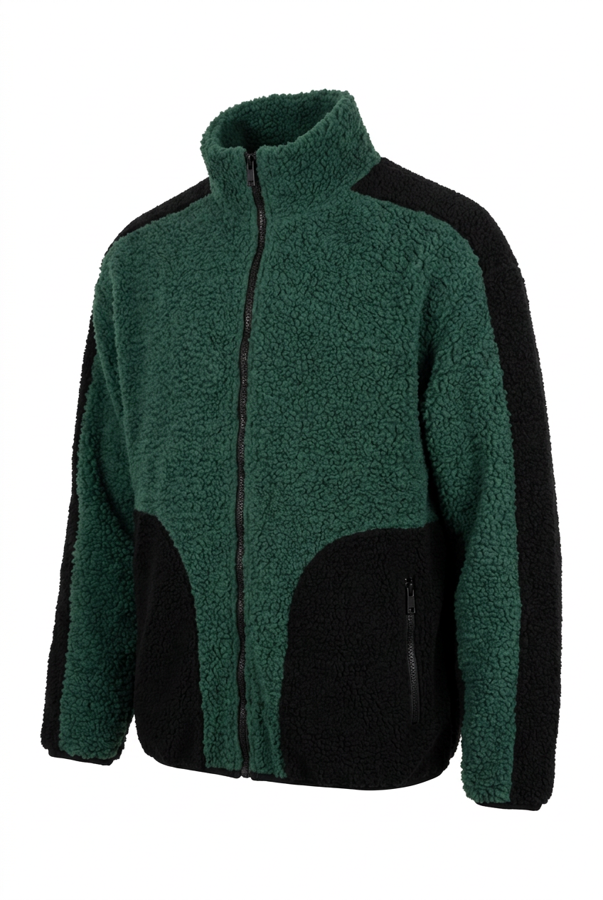 Nov Off-Night 777 Two-Tone Fleece Jacket - Green/Black