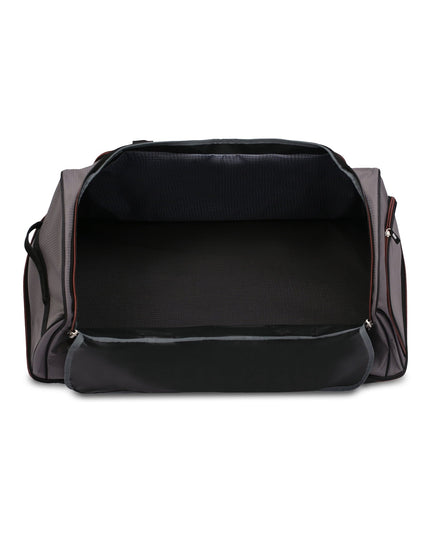 Protege Rolling Drop-Bottom Duffel Bag for Travel, 30 in, Black and Grey