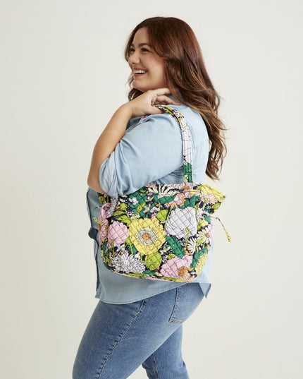 Vera Bradley Women's Recycled Cotton Glenna Satchel Rosa Floral