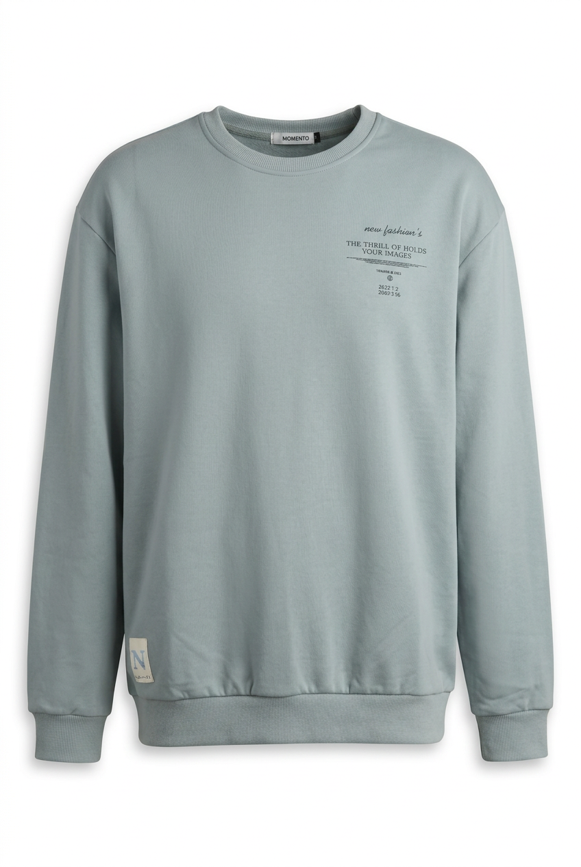 Clearance of Momento Sweatshirt – " Men's Casual Crew-Neck