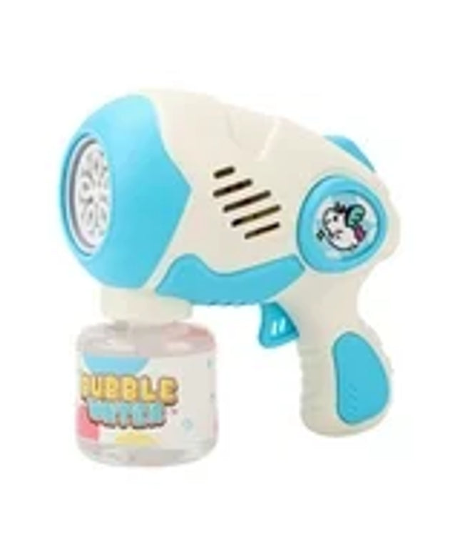 Bubble Machine Bubble Gun For Kids,Big 5 Hole Automatic Silent Bubbles Maker Toy with LED/125ml Solution/360° No leakage Bubble Blower with 10000+ Bubbles Per Minute for Kids Birthday Party Wedding BLUE