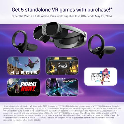 HTC Vive XR Elite Virtual Reality Headset + Controllers - D