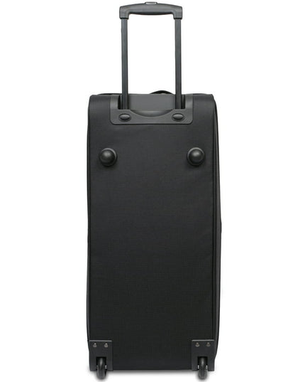 Protege Rolling Drop-Bottom Duffel Bag for Travel, 30 in, Black and Grey