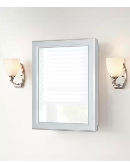 Glacier Bay Rectangular Wood Composite Medicine Cabinet with Mirror 15.1 in. W x 19.2 in. H