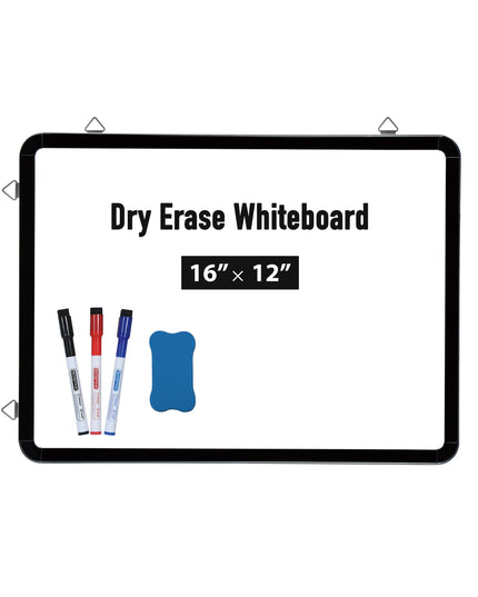 DumanAsen Small Dry Erase Board, 12" x16 Magnetic Whiteboard for Wall, Portable Hanging Board for Home, Office, School,Include Markers, Eraser, Cord and Hanging Hardware