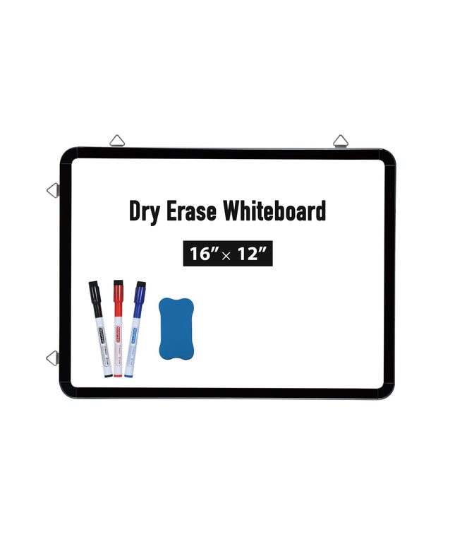DumanAsen Small Dry Erase Board, 12" x16 Magnetic Whiteboard for Wall, Portable Hanging Board for Home, Office, School,Include Markers, Eraser, Cord and Hanging Hardware