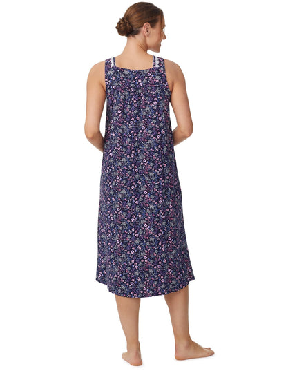 SIZE: 2XL(18W-20W) - Aria Women's Sleeveless Long 100% Cotton Nightgown in 46"